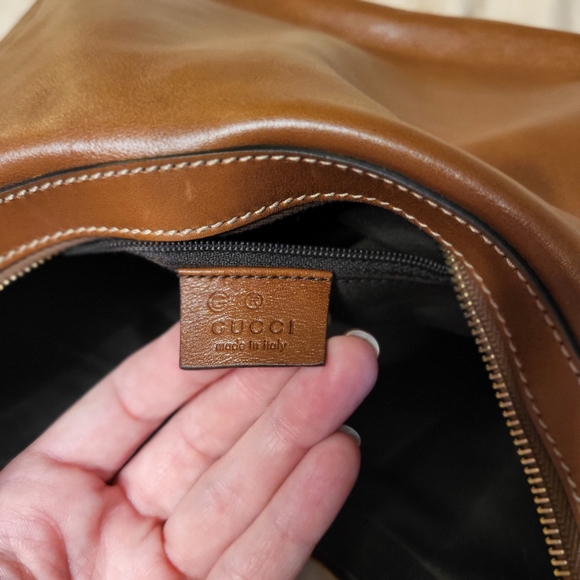 Gucci Authentic Tan Leather Hobo Bag Medium - Picture 9 of 10
